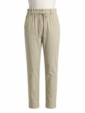 Carbon38 Drawstring Elastic Waist Khaki Tapered Pants - Size S